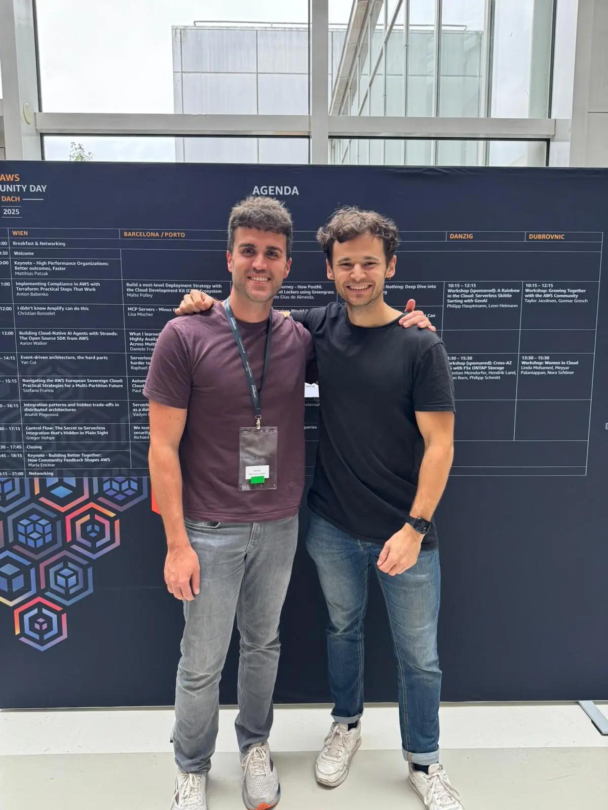 Tobias Schmidt speaking at AWS Community Day DACH 2025