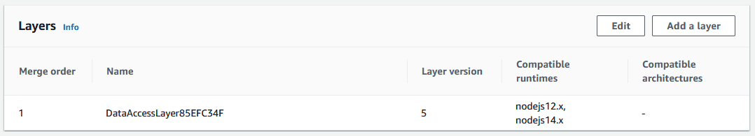 Lambda function referencing layer in console
