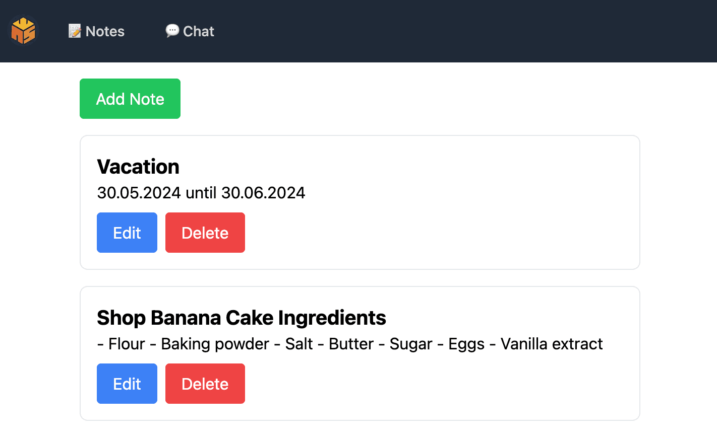 A simple frontend to store notes and TODOs.