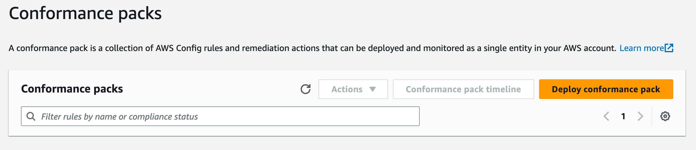 Deploy conformance pack to deploy your rule