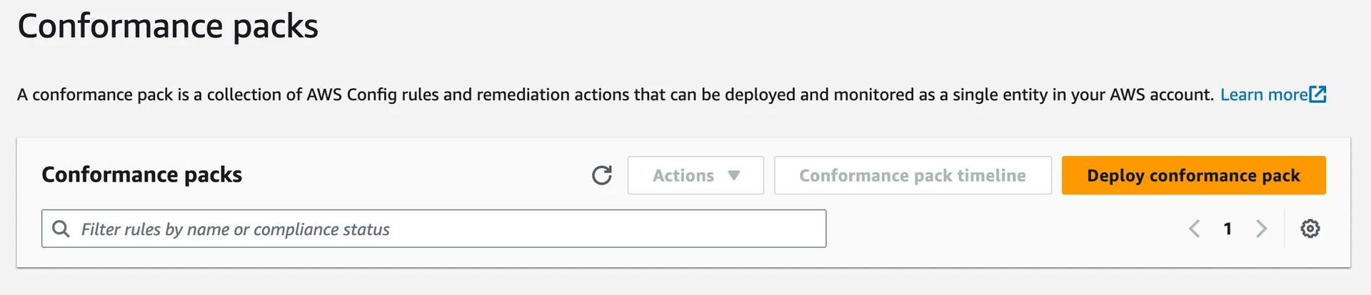 Deploy conformance pack to deploy your rule