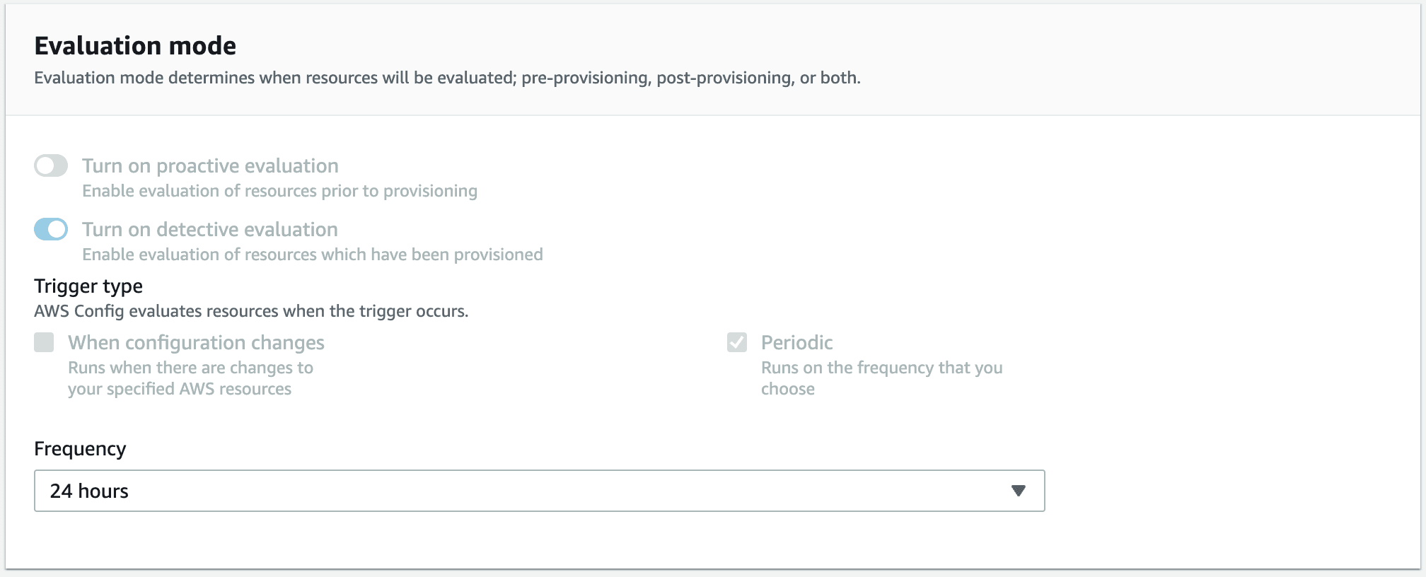Evaluation mode of rules