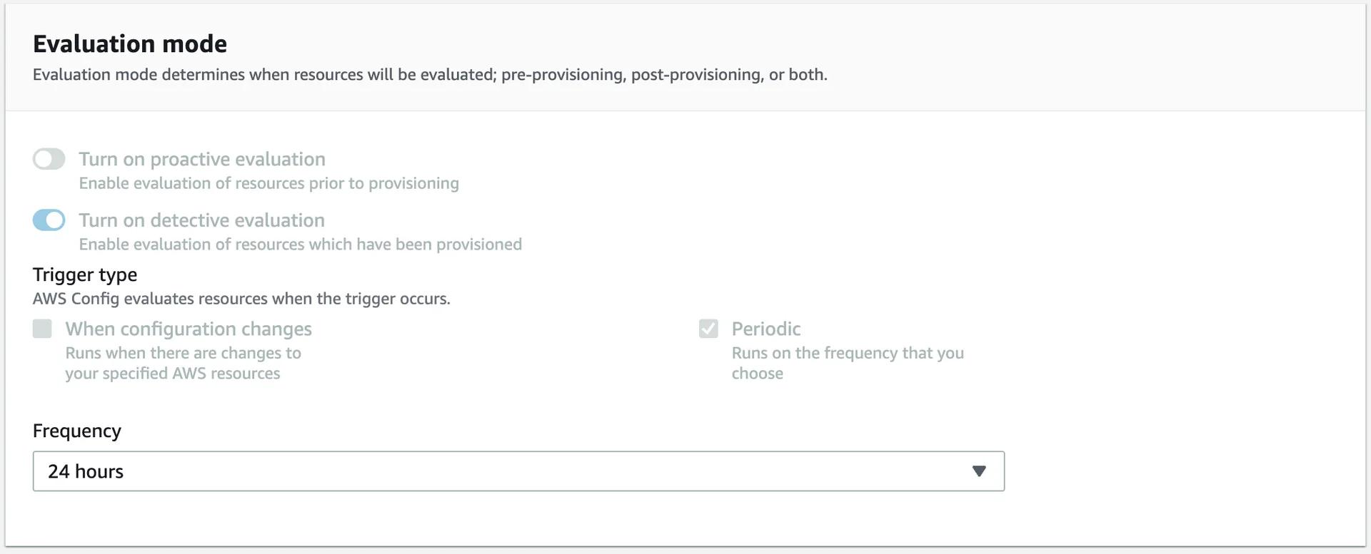 Evaluation mode of rules