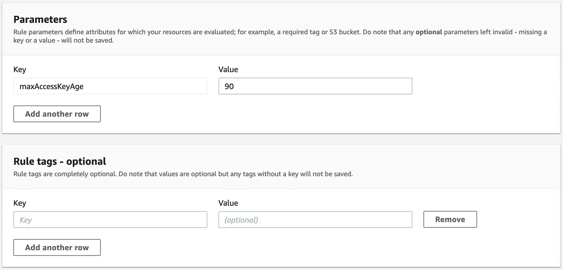 Parameters for AWS Config Rules