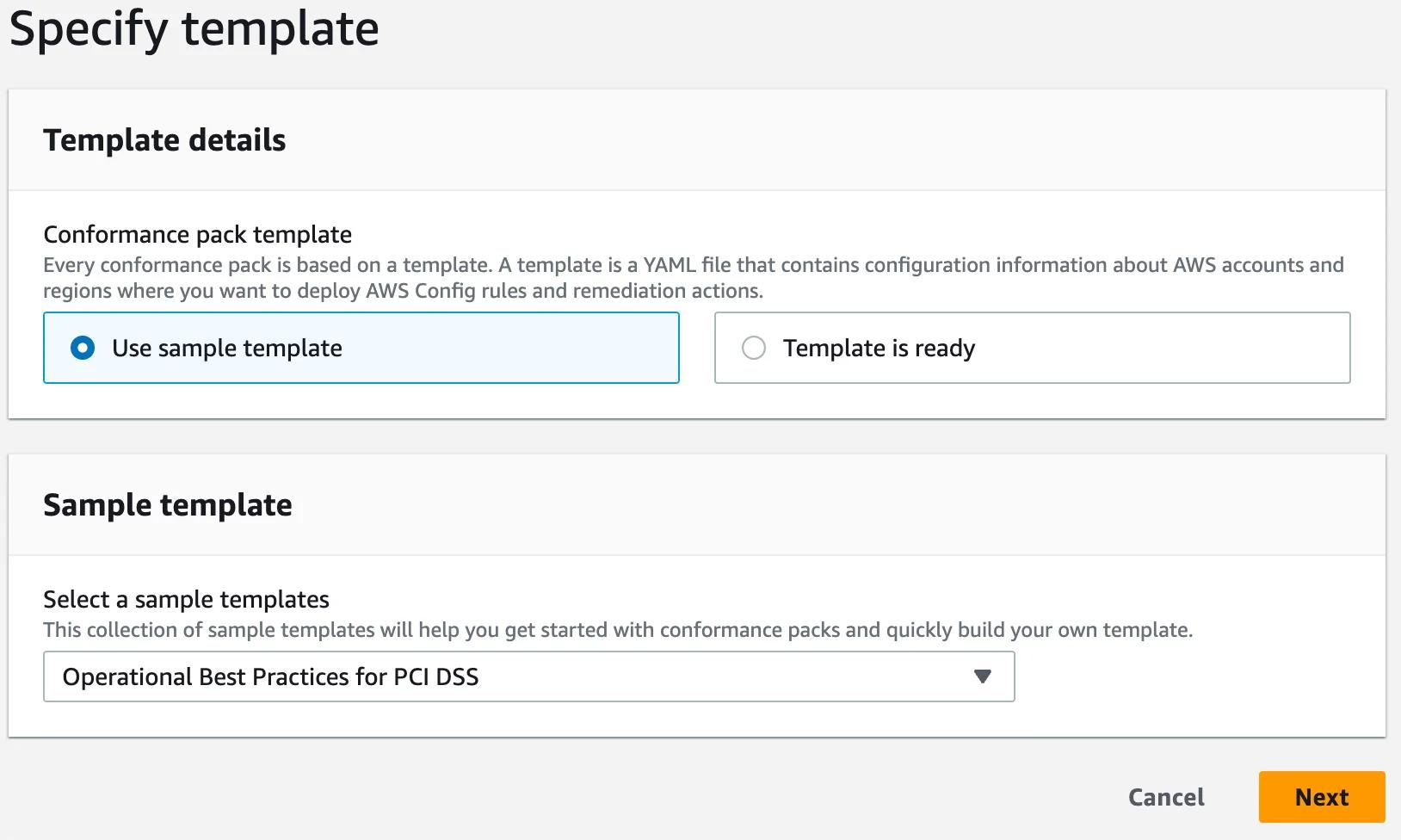 Specify templates