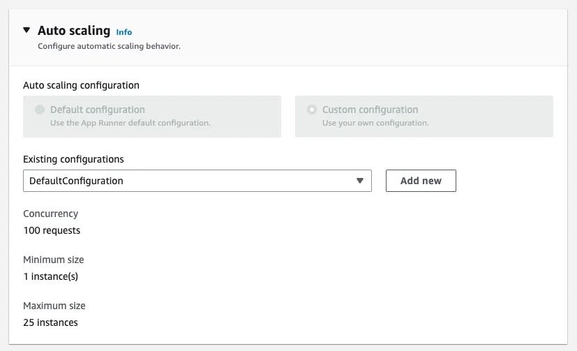 AppRunner autoscaling feature