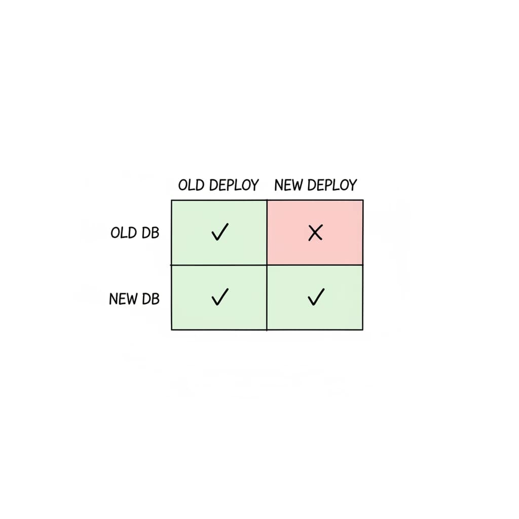Updated compatibility matrix where old deployment with new database also works