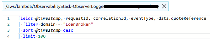 A basic Logs Insights query