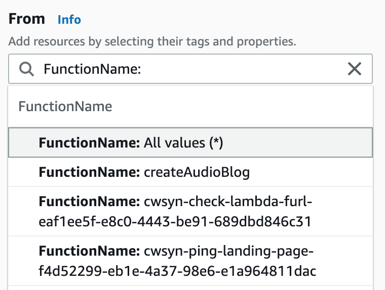 Choose all function names