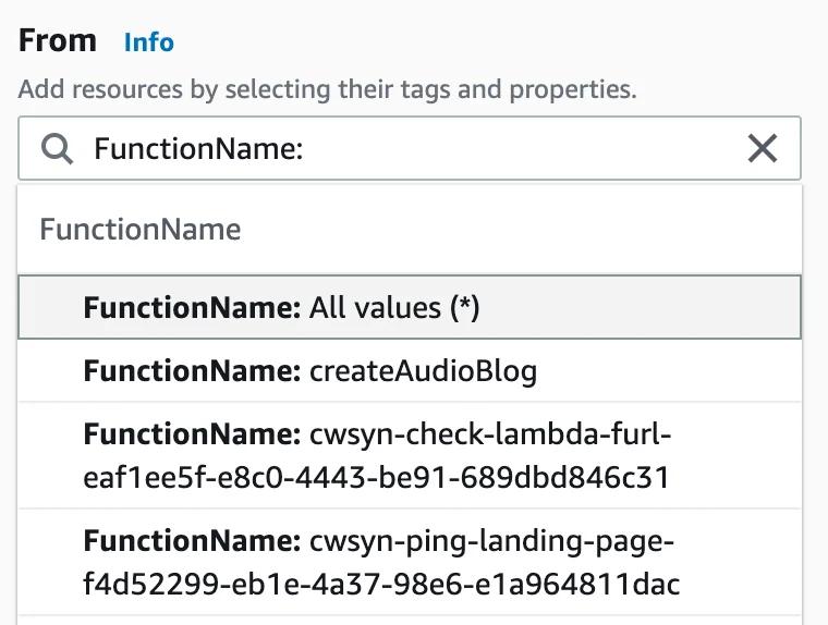 Choose all function names