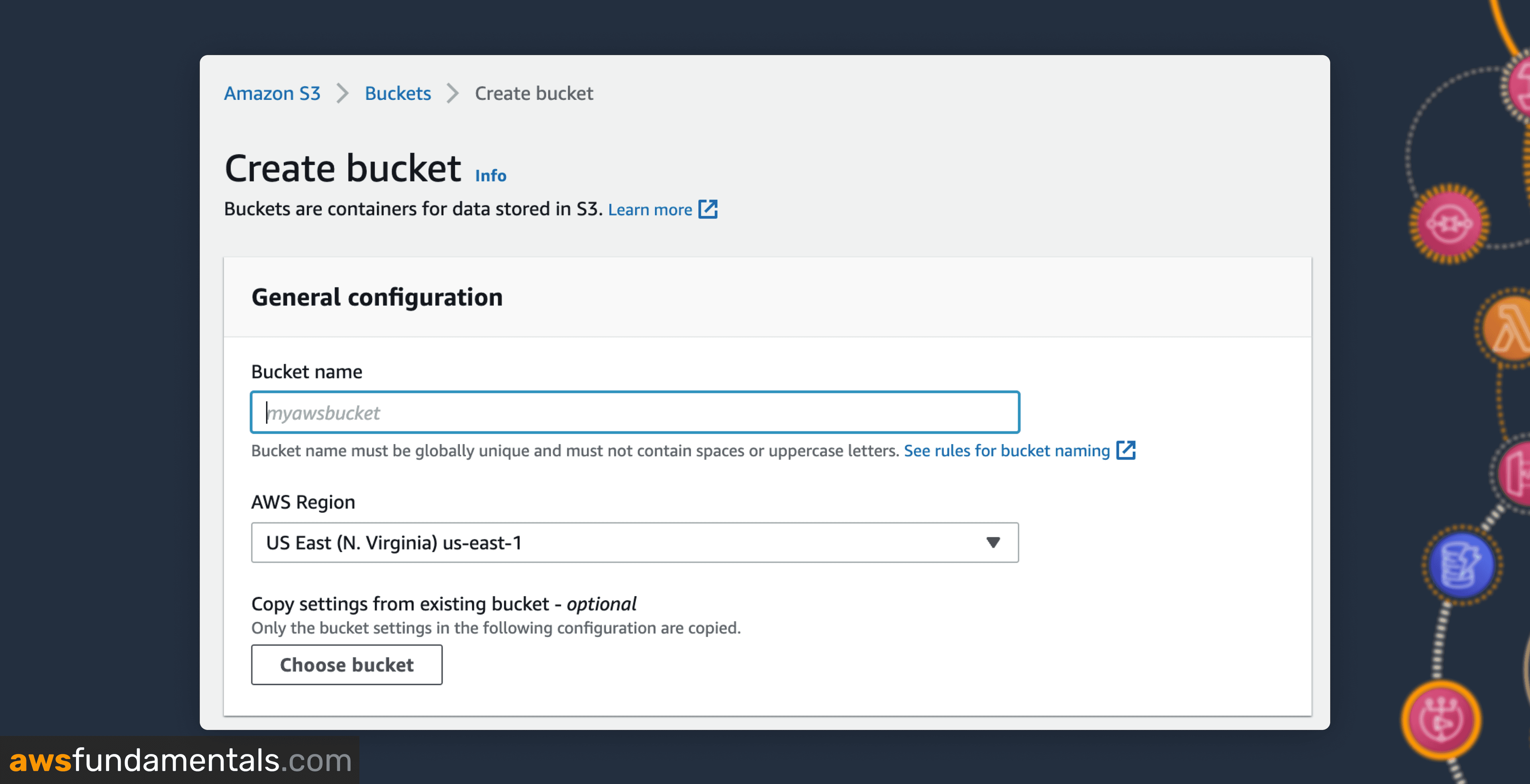 Creating a S3 bucket manual