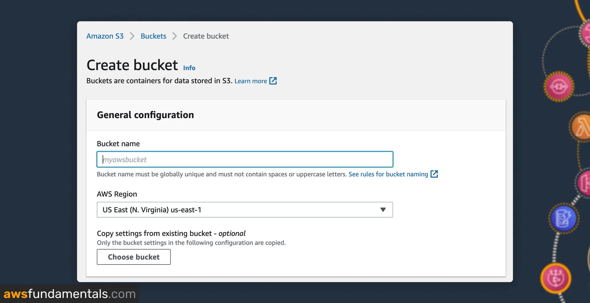 Creating a S3 bucket manual
