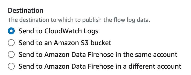 VPC Flow Log Destinations