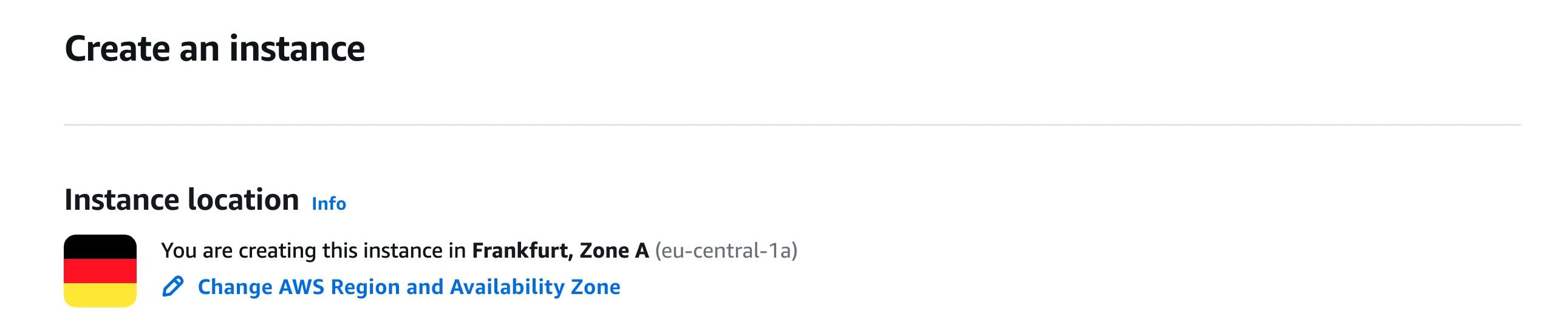 Lightsail console: select region