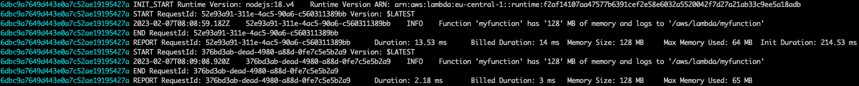 AWS Lambda Logs