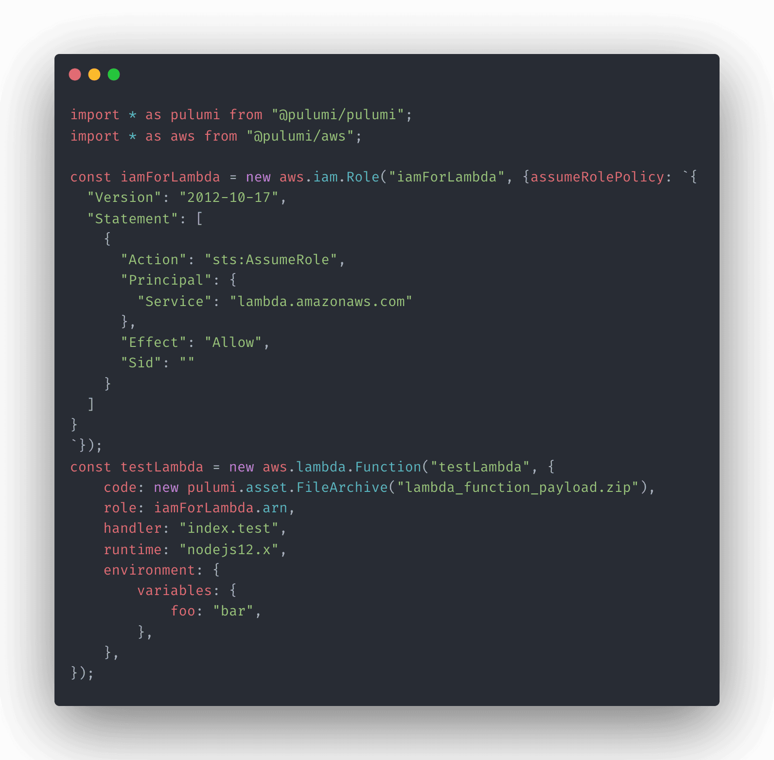 AWS Developer Tools Pulumi