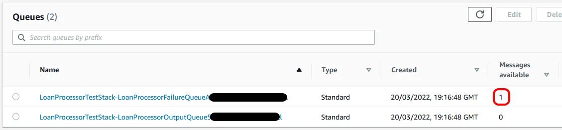 AWS Console showing failure message AWS Console showing failure message