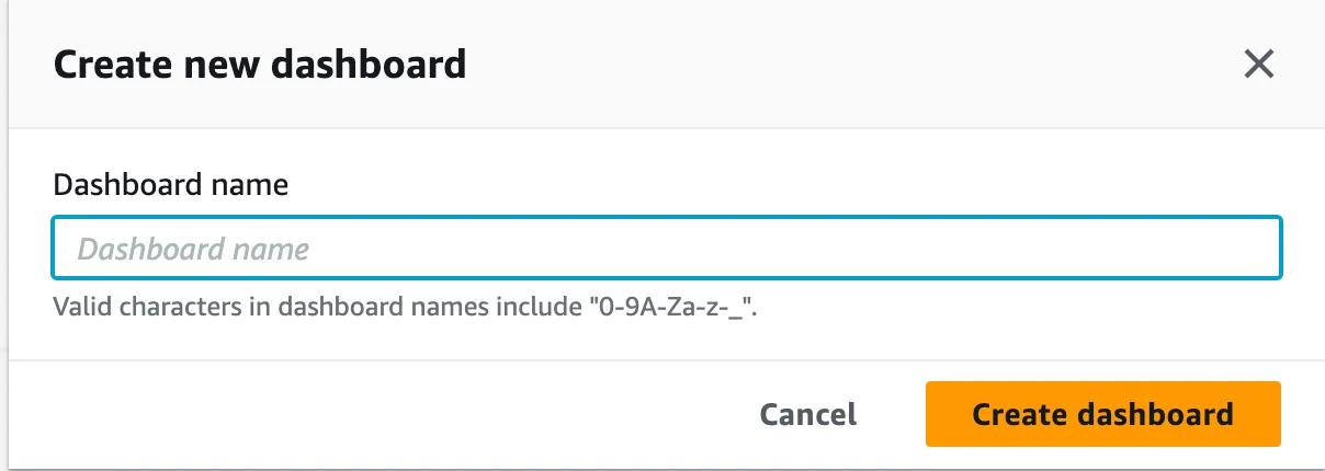 Create a new cloudwatch dashboard Create a new cloudwatch dashboard