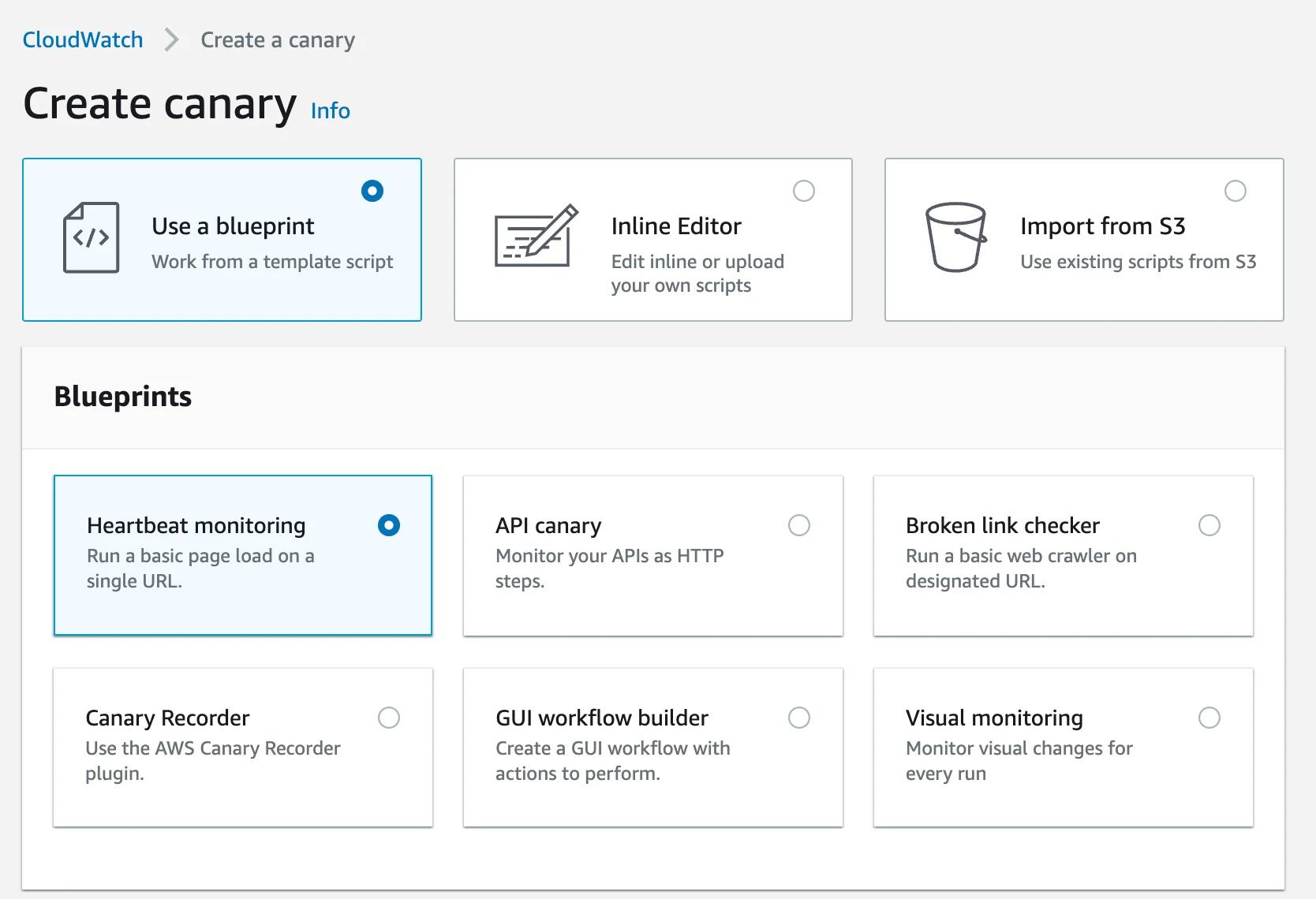 CloudWatch Synthetics Heartbeat Monitoring Canary CloudWatch Synthetics Heartbeat Monitoring Canary