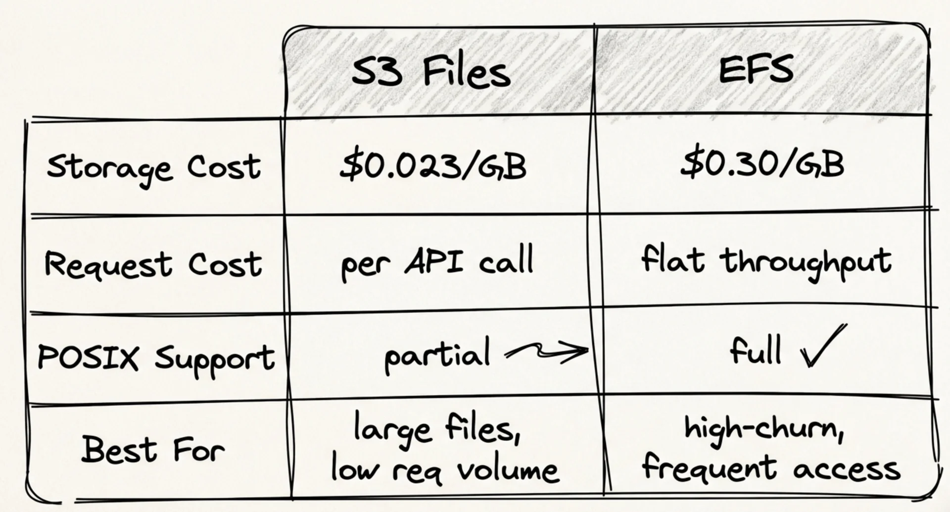 S3 Files vs EFS decision guide