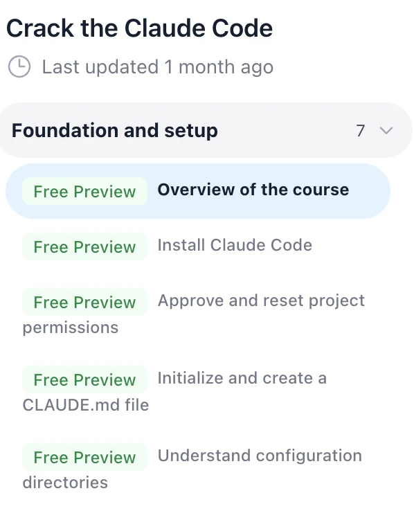 Crack Claude Code - Foundation and setup modules (Free Preview)